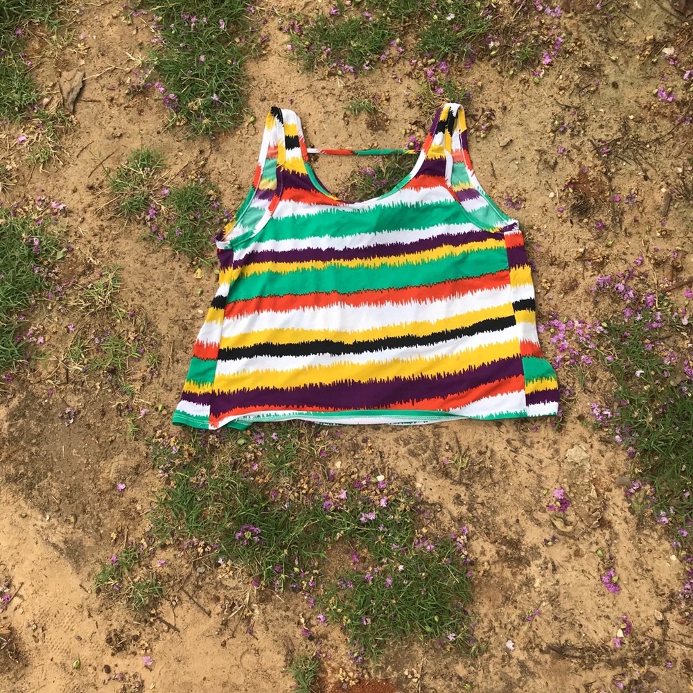 Striped cropped tank top by what’s hot